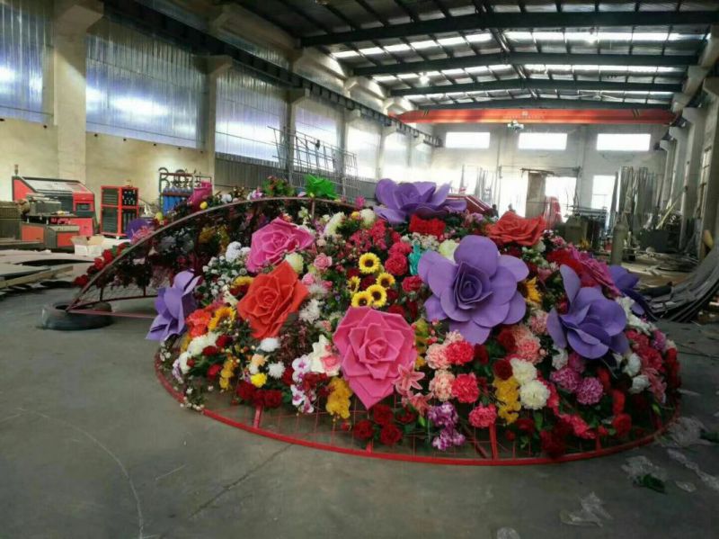 商業(yè)花籃雕塑承接，鍛造工藝，不銹鋼花籃雕塑抽象訂做