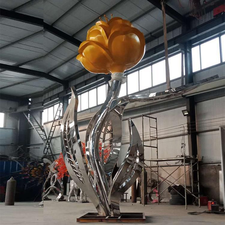 創(chuàng)意月季花雕塑 啞光花卉雕塑 公園花朵雕塑