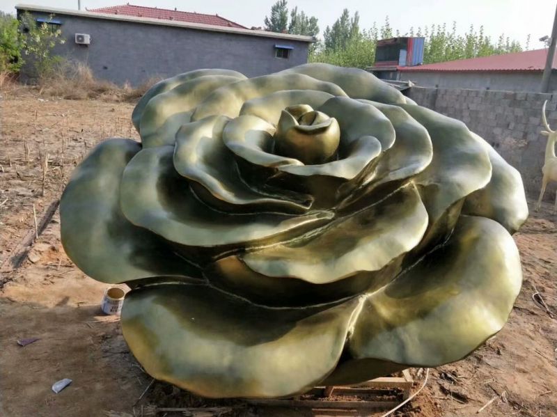 別墅區(qū)玫瑰雕塑 大型別墅區(qū)擺件 剪影雕塑