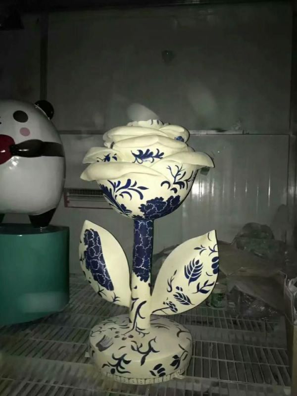 村口玫瑰雕塑 啞光景觀擺件 公園雕塑