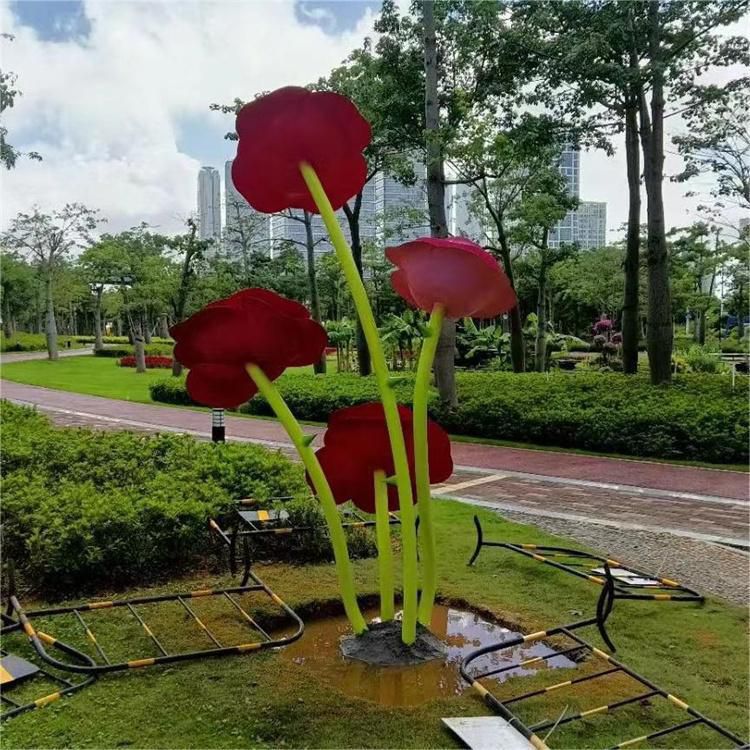 農(nóng)村玫瑰雕塑 抽象藝術(shù)擺件 烤漆雕塑