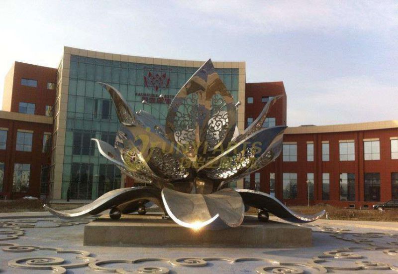 抽象蓮花雕塑 啞光水蓮花雕塑 室內(nèi)花卉雕塑