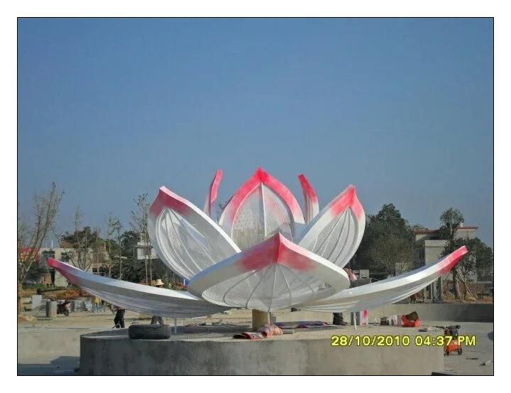 精美荷花不銹鋼雕塑 不銹鋼雕塑烤漆 景觀雕塑制作