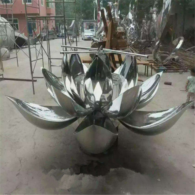 拉絲蓮花雕塑 鏤空創(chuàng)意花卉雕塑 別墅區(qū)花卉雕塑