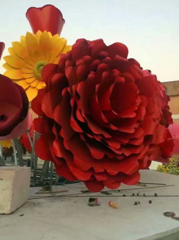 戶外向日葵雕塑 噴漆花卉雕塑 燈光花朵雕塑