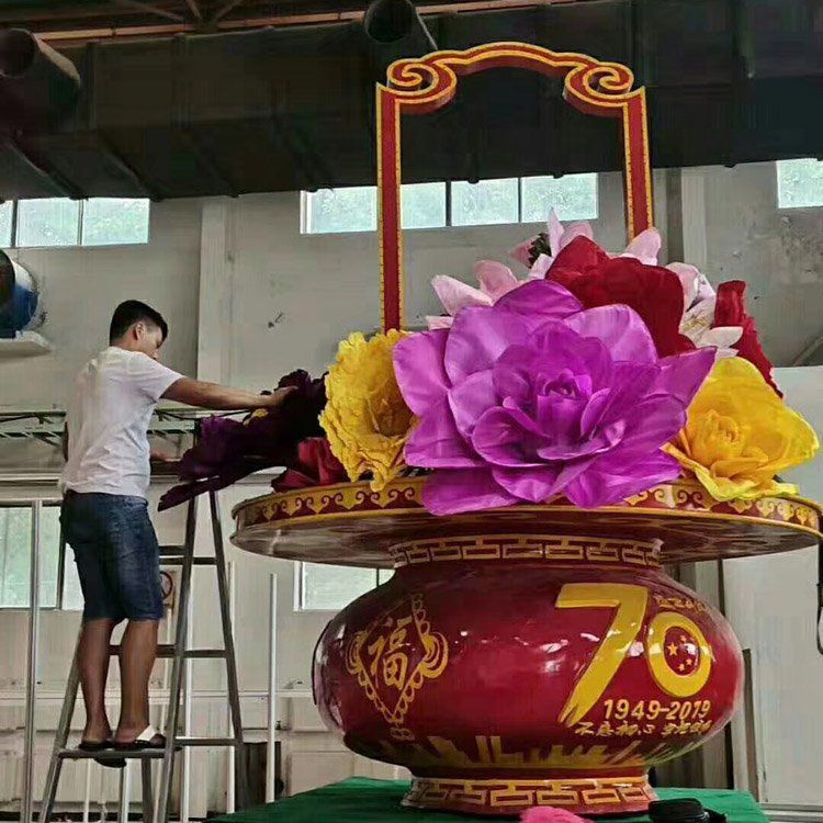 戶外花籃擺放通用，陸地擺件，景觀廣場花籃雕塑制作優(yōu)選