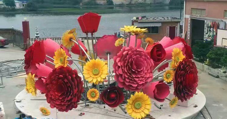 太陽花雕塑擺件優(yōu)選，陸地?cái)[件，園林太陽花雕塑供應(yīng)