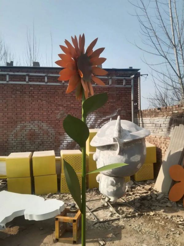 太陽花雕塑工程，美陳雕塑，玻璃鋼太陽花雕塑廠家