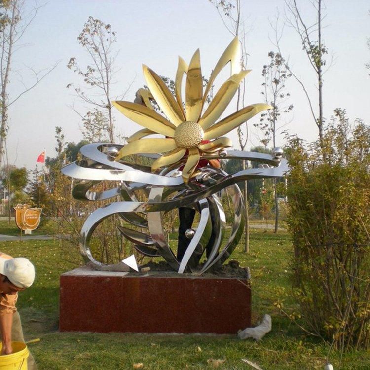 廣場菊花雕塑批發(fā)，廣場系列，菊花雕塑定價