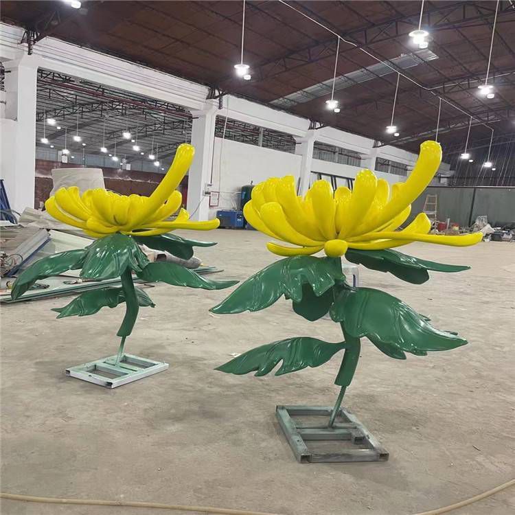 現(xiàn)代菊花雕塑定制，中式工藝，菊花雕塑造型優(yōu)價(jià)