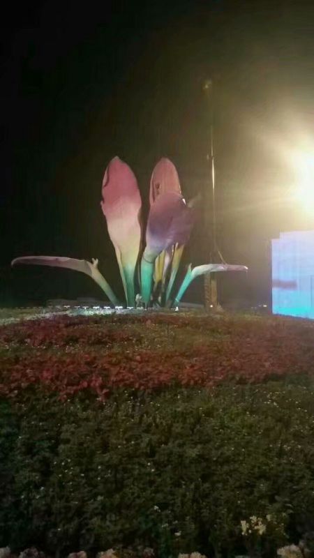 彩繪蘭花雕塑 景觀(guān)雕塑 街頭玉蘭花雕塑