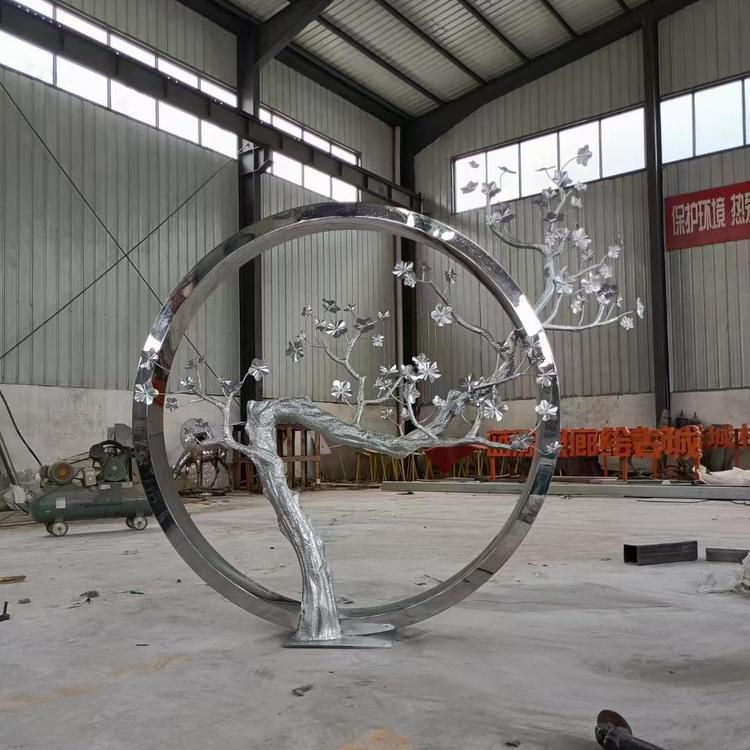 公共梅花雕塑訂做，城市裝飾，庭院梅花雕塑展品