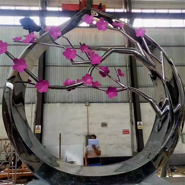 梅花雕塑定價，街頭雕塑，烤漆梅花雕塑定價