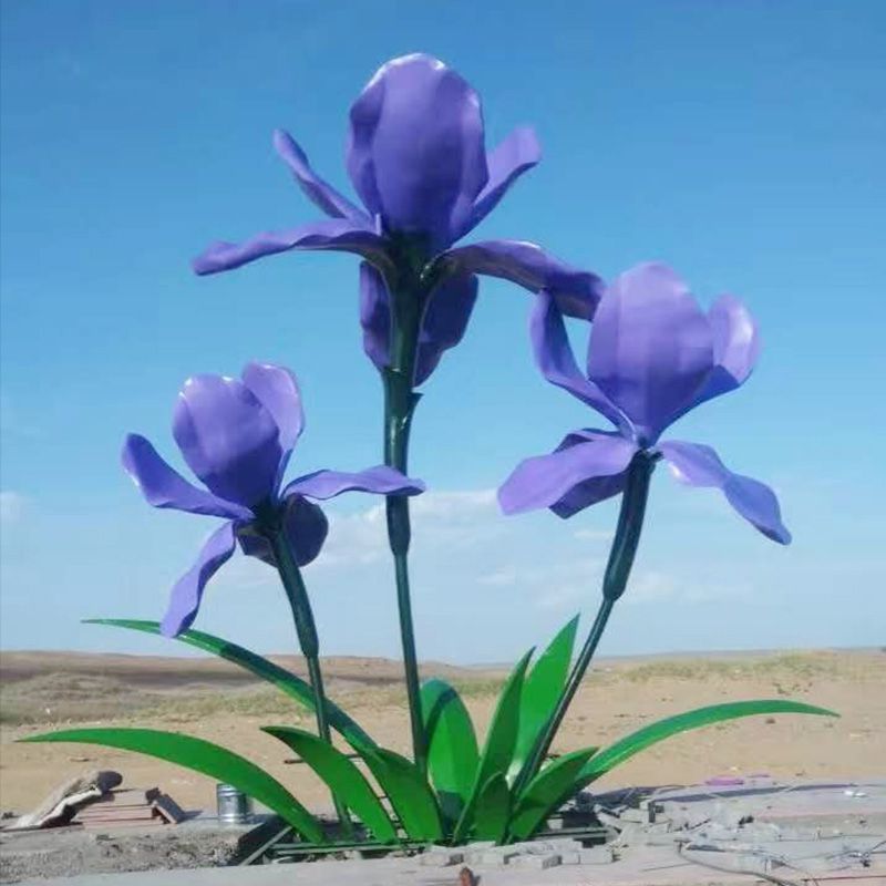 金屬紫丁香雕塑承接，陸地?cái)[件，廣場紫丁香雕塑制造商