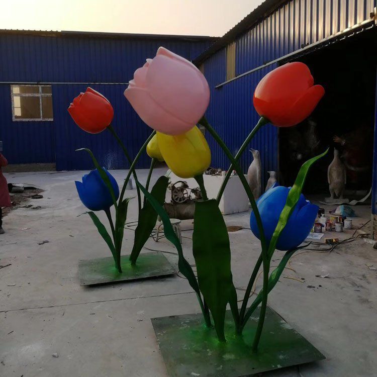 主題郁金香雕塑供給，中式工藝，景觀郁金香雕塑精品