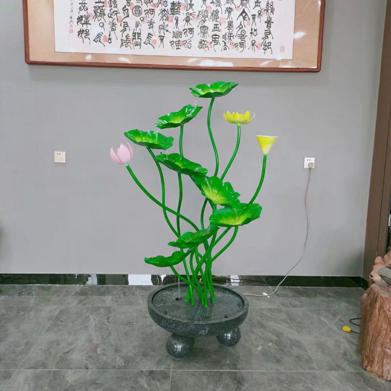 景區(qū)荷花雕塑通用，陸地?cái)[件，各類荷花雕塑點(diǎn)擊