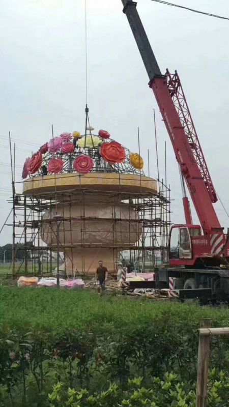 大型花籃雕塑預(yù)定，戶外雕塑，旅游區(qū)花籃雕塑特供