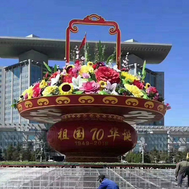 商業(yè)花籃雕塑供應(yīng)，城區(qū)小品，體育仿真花籃雕塑制造商