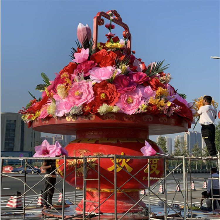 雕塑花籃景觀批發(fā)，校園雕塑，抽象慶典花籃雕塑定價