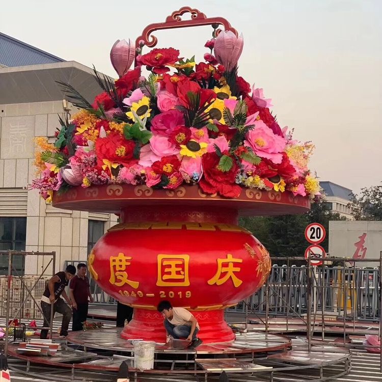 文化花籃雕塑專供，景區(qū)雕塑，城市慶典花籃雕塑提供